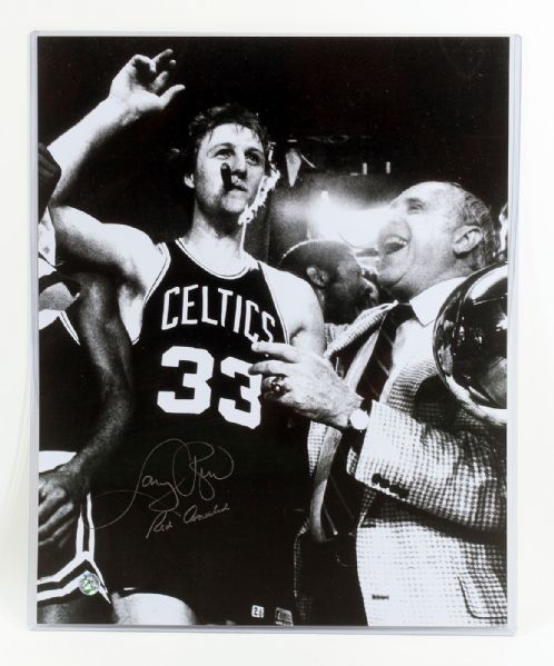 LARRY BIRD AND RED AUERBACH DUAL SIGNED 16X20 PHOTO