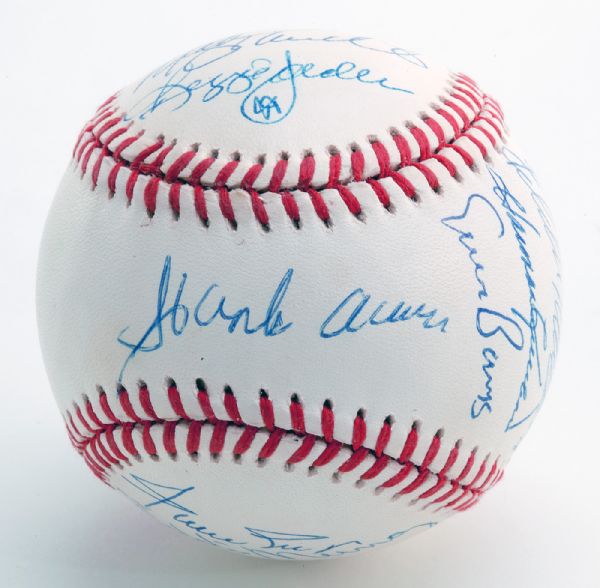 500 HOME RUN CLUB SIGNED BASEBALL WITH 10 SIGNATURES