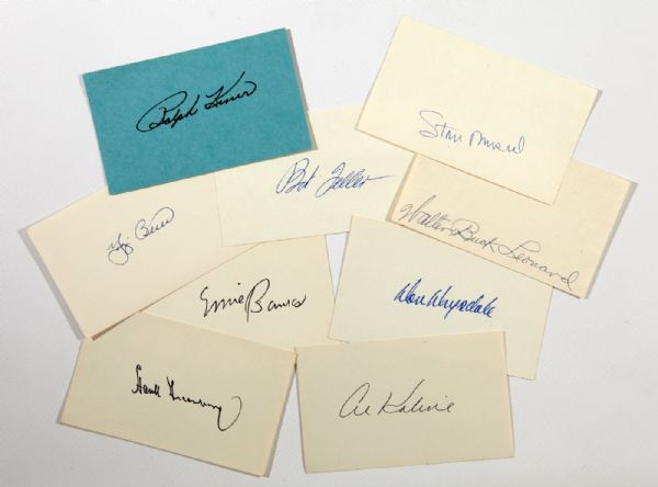BASEBALL HALL OF FAME AUTOGRAPH LOT OF 54 DIFFERENT 3 X 5 CARDS PLUS 6 SIGNED CARDS