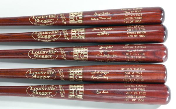 COMPLETE RUN OF BROWN HALL OF FAME INDUCTION BATS - 70 TOTAL