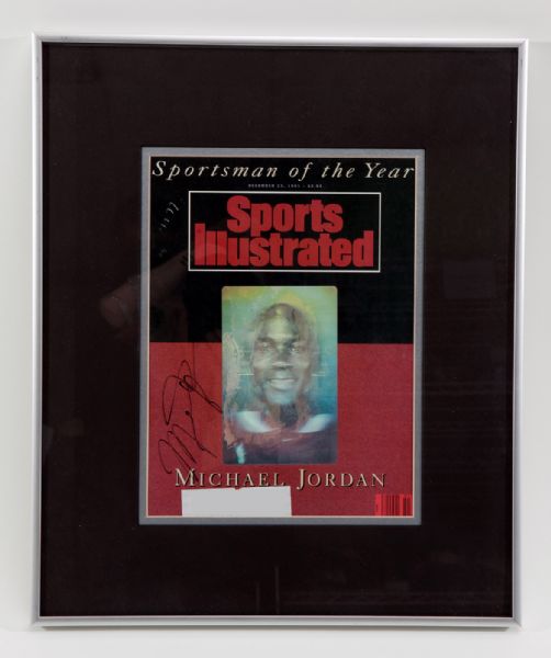 1991 SPORTS ILLUSTRATED MICHAEL JORDAN SIGNED AND FRAMED
