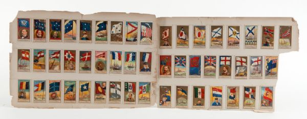 1887 N17 ALLEN & GINTER NAVAL FLAGS COMPLETE SET OF 50