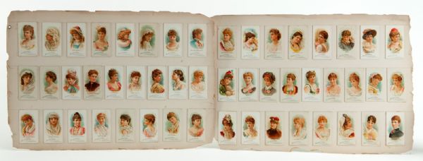 1888 N26 ALLEN & GINTER THE WORLDS BEAUTIES (1ST SERIES) COMPLETE SET OF 50