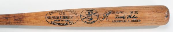 1976 DUSTY BAKER GAME USED AND SIGNED BI-CENTENNIAL BAT