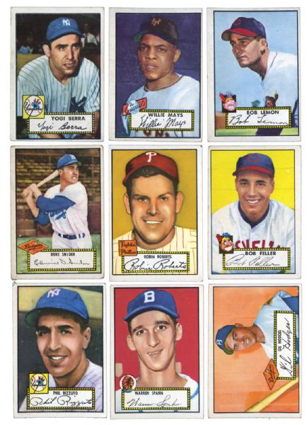 1952 TOPPS BASEBALL NEAR COMPLETE LOW NUMBER RUN (309/310)