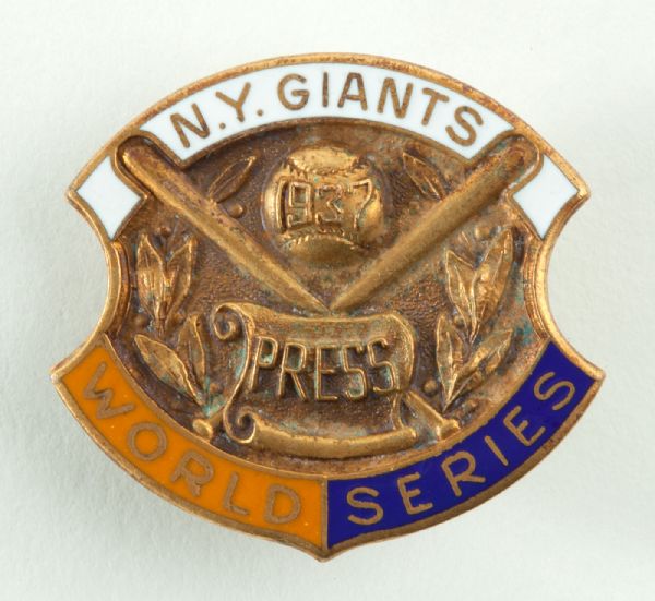 1937 NEW YORK GIANTS WORLD SERIES PRESS PIN