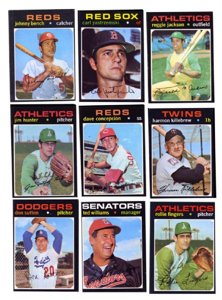 1971 TOPPS BASEBALL CARD LOT OF (159) WITH STARS INC JACKSON, CAREW , BENCH AND OTHERS
