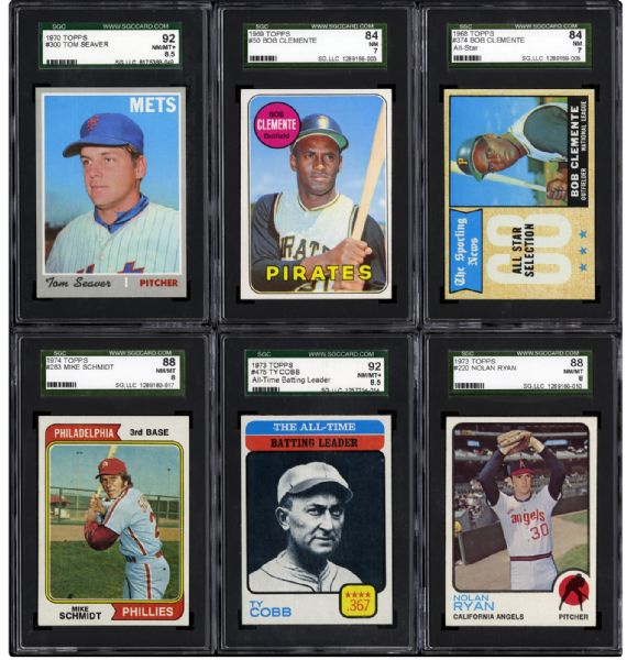 1968 THROUGH 1974 NM SGC 84 OR BETTER HALL OF FAME LOT OF 6