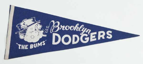1950s BROOKLYN DODGERS "THE BUMS" PENNANT