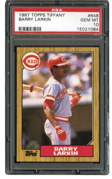 1987 TOPPS TIFFANY #648 BARRY LARKIN GEM MINT PSA 10 - DMITRI YOUNG COLLECTION
