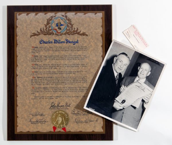 OCTOBER 19, 1954 LOS ANGELES COUNTY BOARD OF SUPERVISORS PROCLAMATION GIVEN TO CASEY STENGEL (LOA FROM THE STENGEL ESTATE)