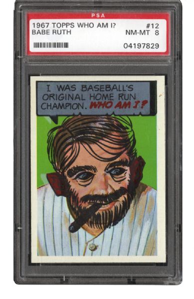 1967 TOPPS WHO AM I #12 BABE RUTH NM-MT PSA 8