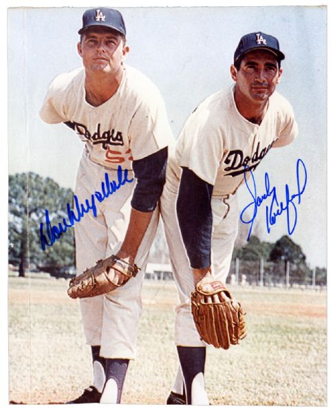DON DRYSDALE AND SANDY KOUFAX DUAL SIGNED 8 X 10 PHOTO