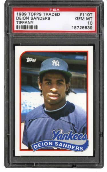 1989 TOPPS TRADED #110T DEION SANDERS GEM MINT PSA 10 - DMITRI YOUNG COLLECTION