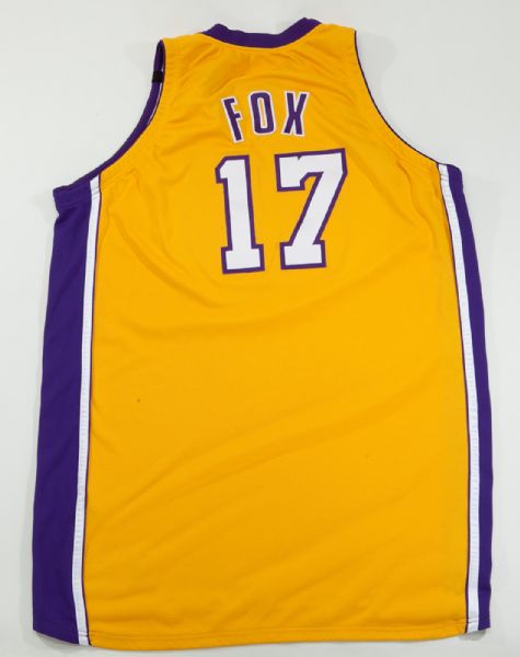 RICK FOX LOS ANGELES LAKERS GAME USED JERSEY WITH BLACK BAND