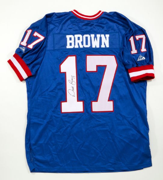 DAVE BROWN NEW YORK GIANTS GAME WORN AND SIGNED JERSEY