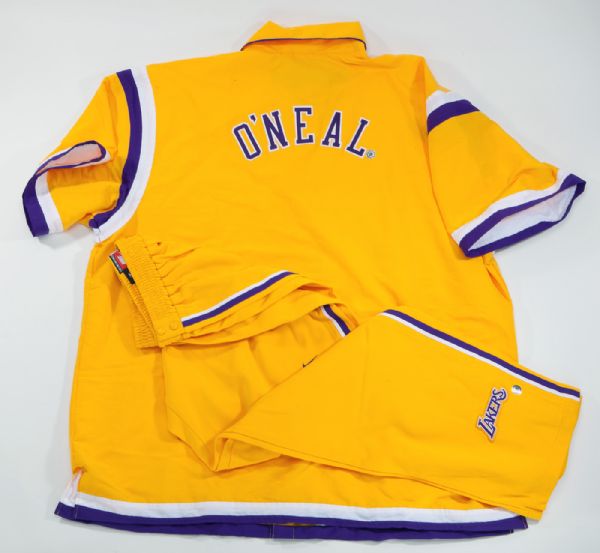 SHAQUILLE ONEAL SIGNED LOS ANGELES LAKERS GAME WORN WARM UPS AND PANTS