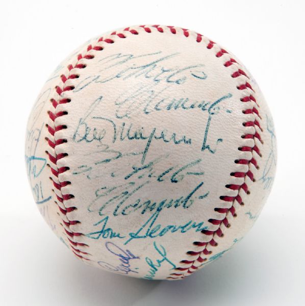1967 NATIONAL LEAGUE ALL STAR TEAM SIGNED BALL WITH TWO CLEMENTE SIGNATURES