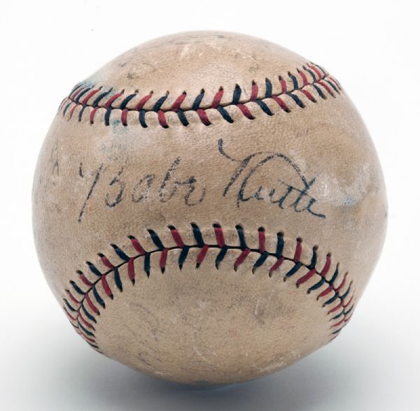 BABE RUTH AND LOU GEHRIG SIGNED (ONL) BASEBALL 