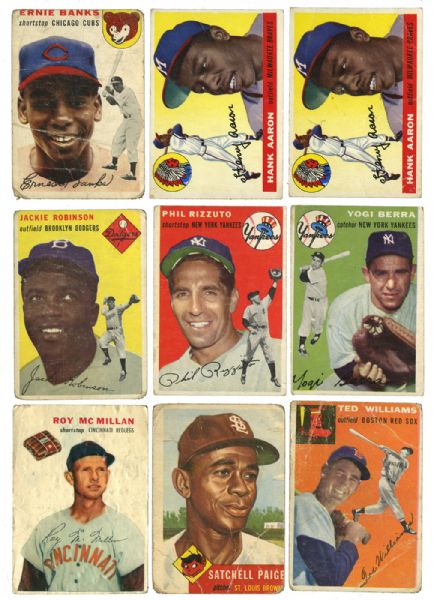 1952 THROUGH 1956 TOPPS BASEBALL CHILDHOOD COLLECTION OF 1180 - LOADED WITH STARS