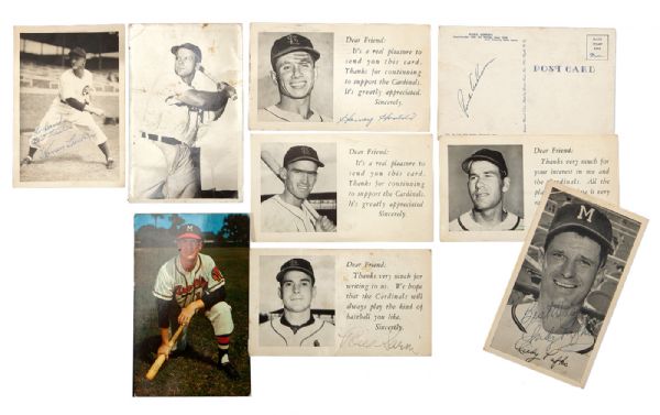 1950S SIGNED PHOTO AND POSTCARD LOT OF 14