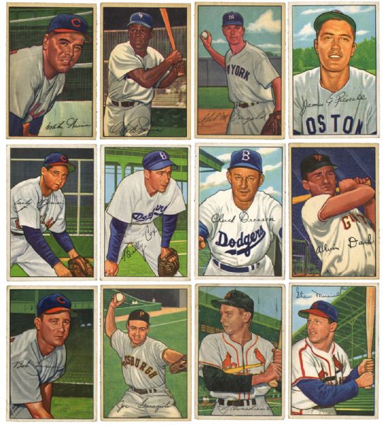1952 BOWMAN BASEBALL LOT OF 81 DIFFERENT INC. STAN MUSIAL
