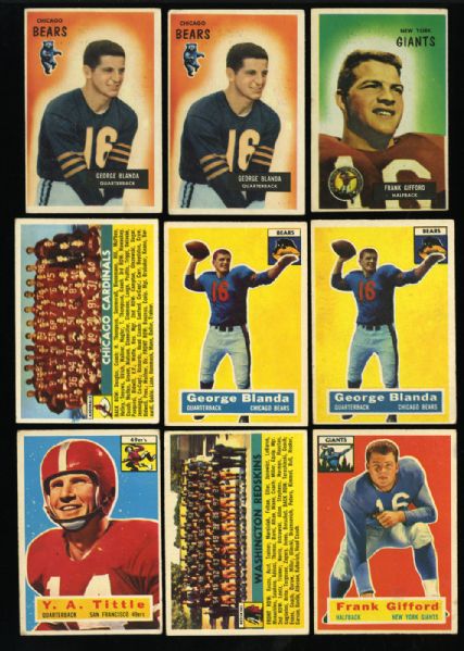 1952 THROUGH 1958 BOWMAN AND TOPPS FOOTBALL CHILDHOOD COLLECTION OF 1274 - LOADED WITH HALL OF FAMERS AND STARS