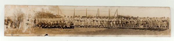 1917 CHICAGO CUBS AND 1920 BOSTON BRAVES PAIR OF PANORAMA PHOTOS