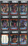 1986-87 FLEER BASKETBALL HIGH GRADE COMPLETE SET WITH ALL BUT ONE CARD NM-MT+ BECKETT 8.5 OR HIGHER