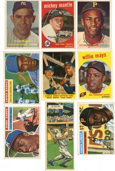 1955 THROUGH 1959 TOPPS BASEBALL CHILDHOOD COLLECTION OF 685 CARDS - LOADED WITH HALL OF FAMERS