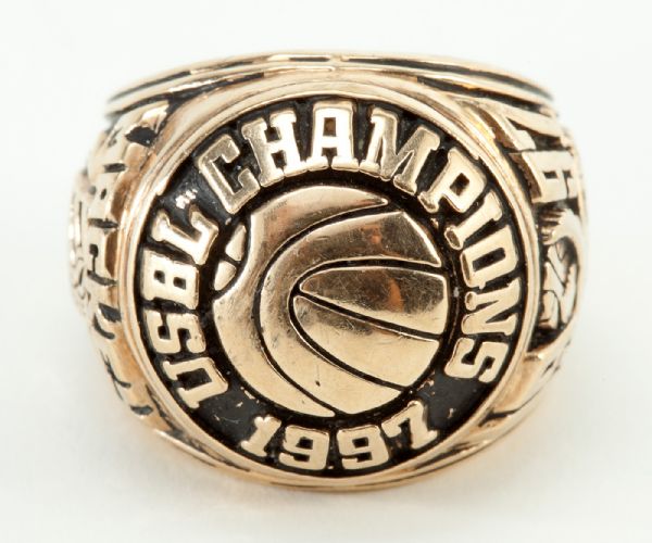 1997 ATLANTIC CITY SEAGULLS USBL BASKETBALL CHAMPIONS REAL RING GIVEN TO "MACKEY"