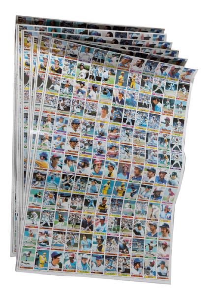 OZZIE SMITH’S (11) 1979 TOPPS UNCUT CARD SHEETS FEATURING OZZIE SMITH’S #116 ROOKIE CARD
