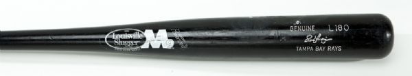 2008 EVAN LONGORIA TAMPA BAY RAYS PROFESSIONAL MODEL LOUISVILLE SLUGGER M9 GAME USED BAT