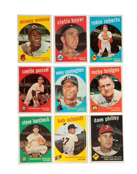 1959 TOPPS BASEBALL LOT OF APPROXIMATELY 340 CARDS