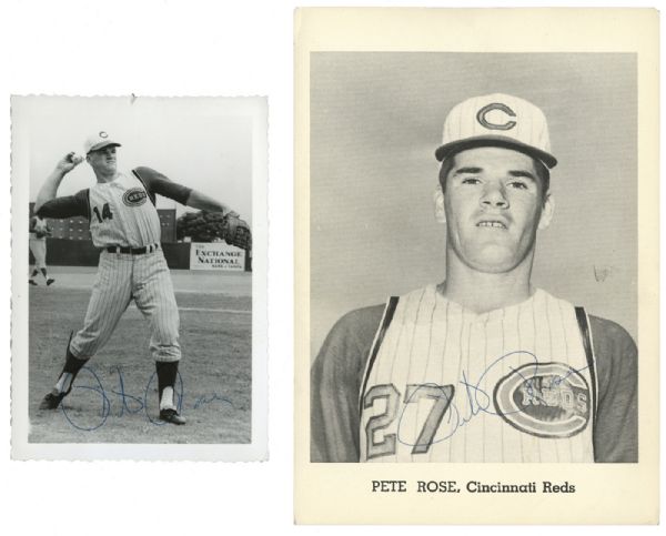 PAIR OF 1960S PETE ROSE SIGNED PHOTOS