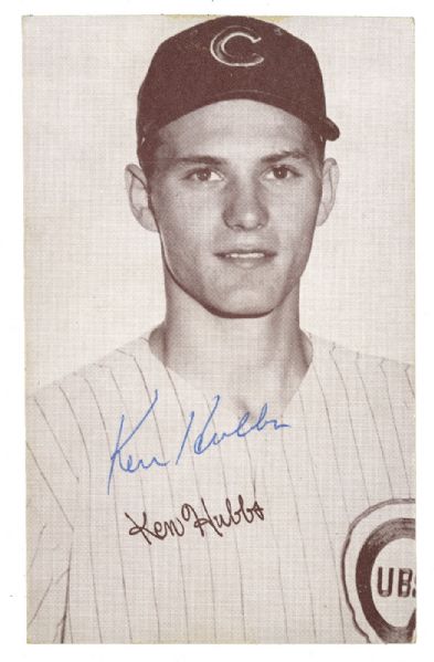 KEN HUBBS SIGNED 1963 STATISTIC BACK EXHIBITS CARD

