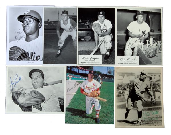 HALL OF FAME LOT OF (7) SIGNED 8 X 10 PHOTOS INCLUDING TOUGH KEN BOYER, RICHIE ALLEN AND OTHERS