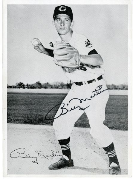 1959 BILLY MARTIN SIGNED BLACK AND WHITE PHOTO
