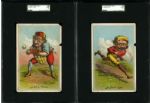 CIRCA 1880S PAIR OF BASEBALL THEMED TRADE CARDS (HAVE THE LOOK OF TOBIN LITHOGRAPHS) - BOTH POOR SGC 1