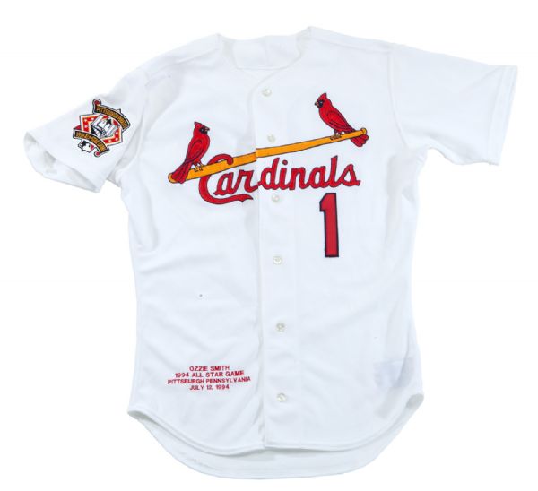 OZZIE SMITH’S 1994 ALL-STAR GAME WORN ST. LOUIS CARDINALS HOME JERSEY