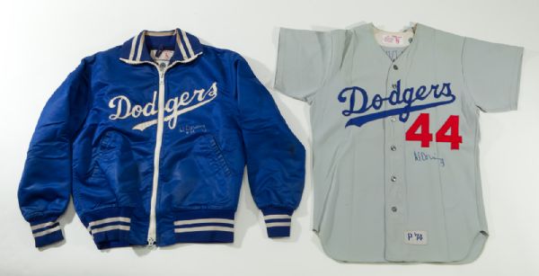 1970S AL DOWNING LOS ANGELES DODGERS GAME USED BULL PEN JACKET AND JERSEY