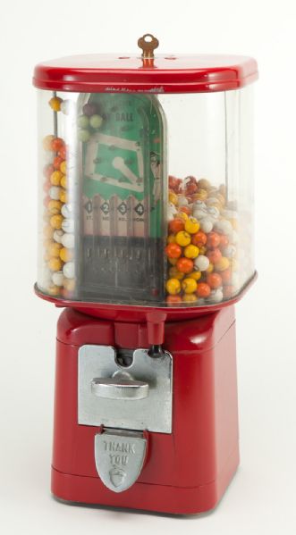 1950S PLAY BALL GUMBALL MACHINE WITH PINBALL FEATURES