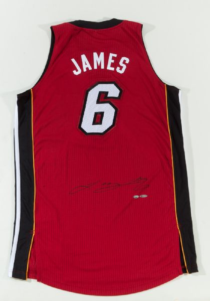 LEBRON JAMES MIAMI HEAT SIGNED NBA AUTHENTICS ADDIDAS JERSEY (UPPER DECK AUTHENTICATED)