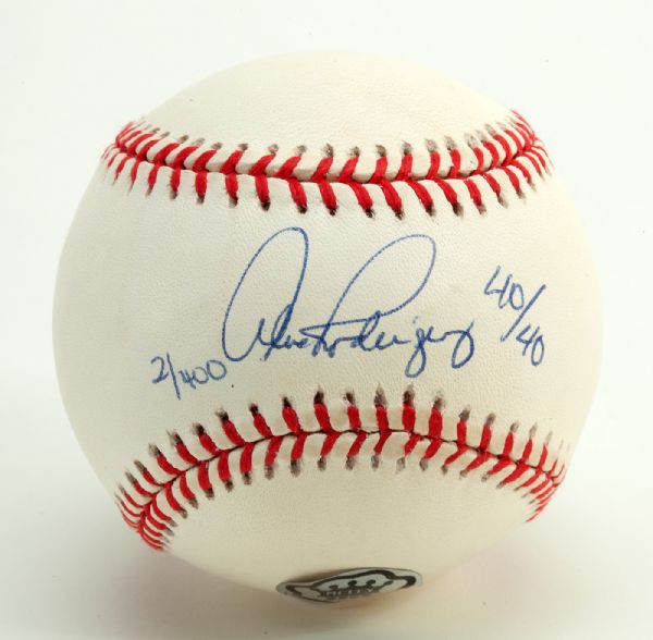 ALEX RODRIGUEZ SIGNED OAL (SELIG) LIMITED EDITION (2/400) BASEBALL INSCRIBED 40/40

