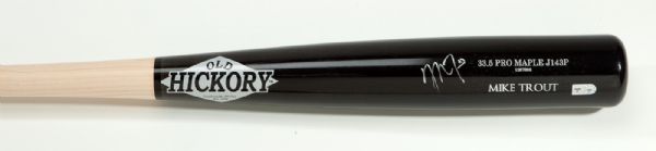 2012 MIKE TROUT SIGNED OLD HICKORY PROFESSIONAL MODEL BAT