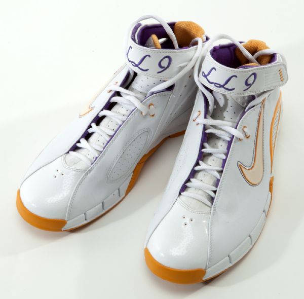 LISA LESLIE LOS ANGELES SPARKS GAME-WORN SHOES WITH "LL 9" STITCHED INTO SHOES