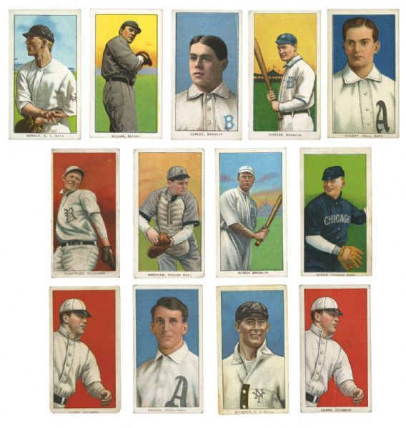1909-11 T206 LOT OF (13) DIFFERENT  BACKS
