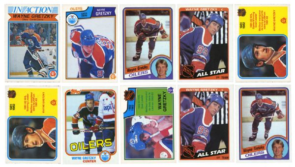 WAYNE GRETZKY LOT OF (10) HIGH GRADE 1981-84 TOPPS AND 0-PEE-CHEE CARDS 