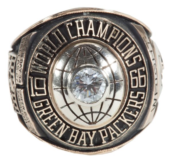 1966 GREEN BAY PACKERS SUPERBOWL I CHAMPIONSHIP RING PRESENTED TO PLAYER STEVE WRIGHT (WRIGHT LOA)