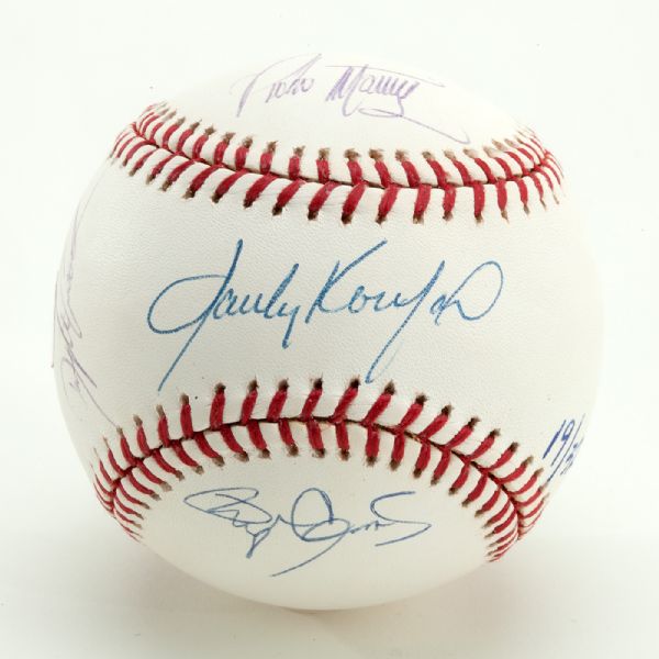 LIMITED EDITION SIGNED BASEBALL KOUFAX, MARTINEZ, CLEMENS, CARLTON, AND GOODEN